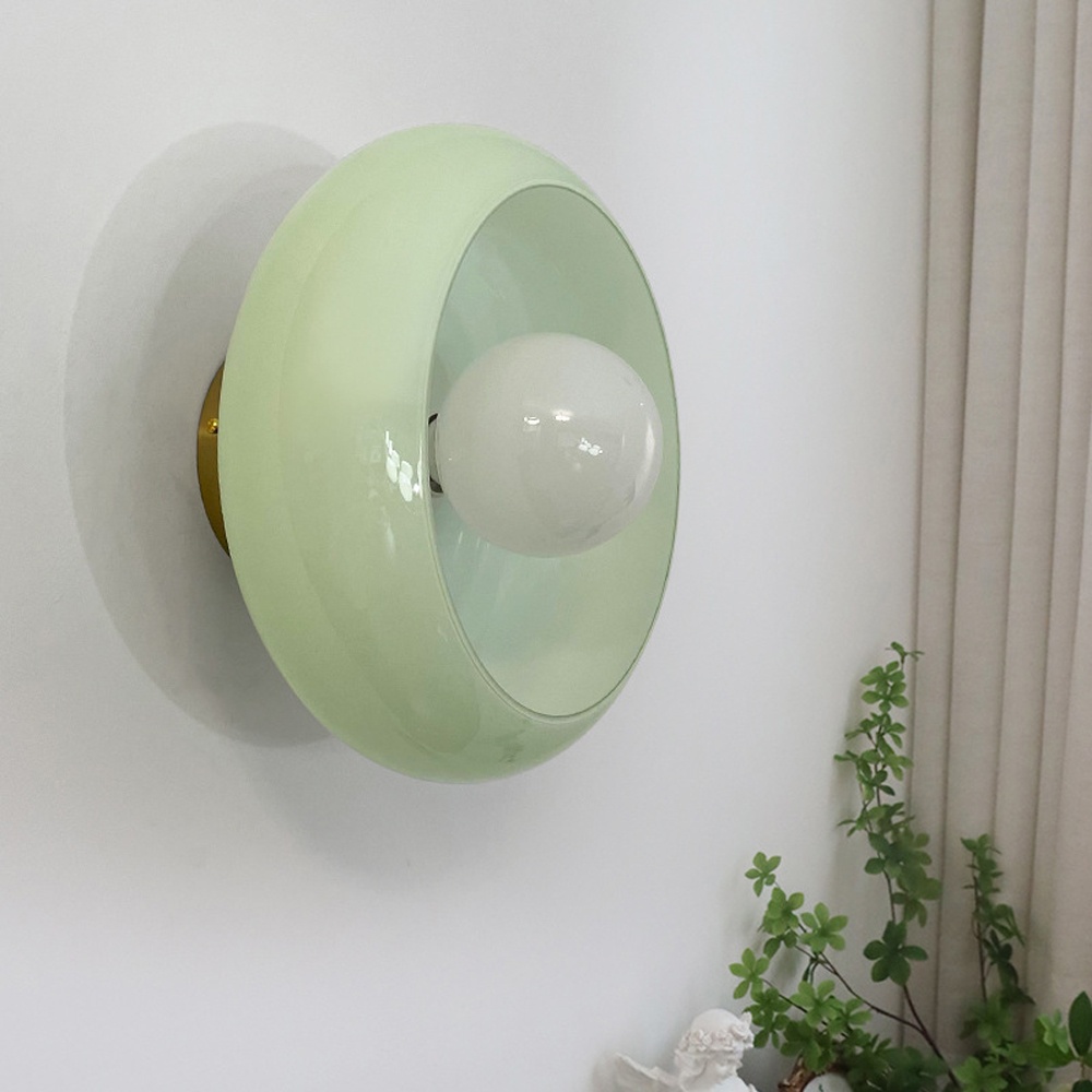 Mid-Century Modern Glass Wall Lamp Bedside Sconce