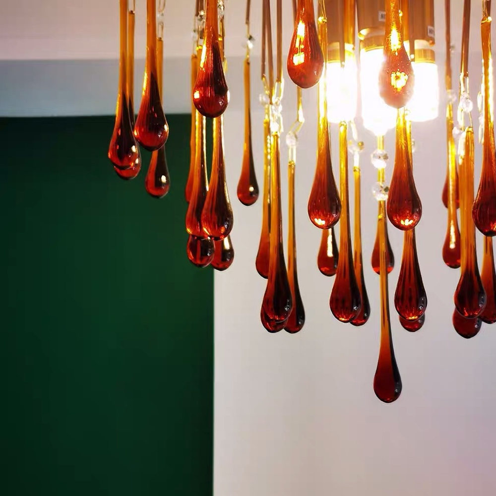 Classical Drop Glass Chandelier Italian Design Living Room Crystal Lighting
