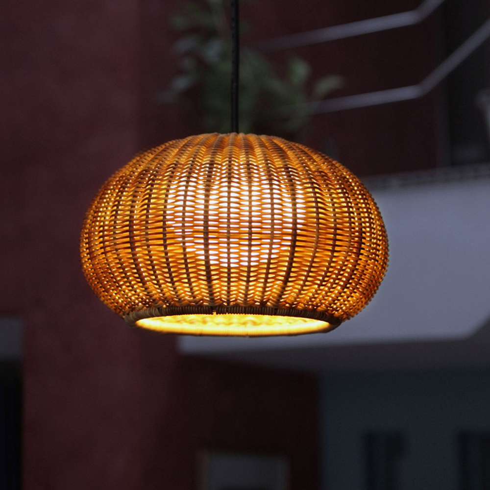 Outdoor Waterproof Pendant Light Homestay Rattan Lighting