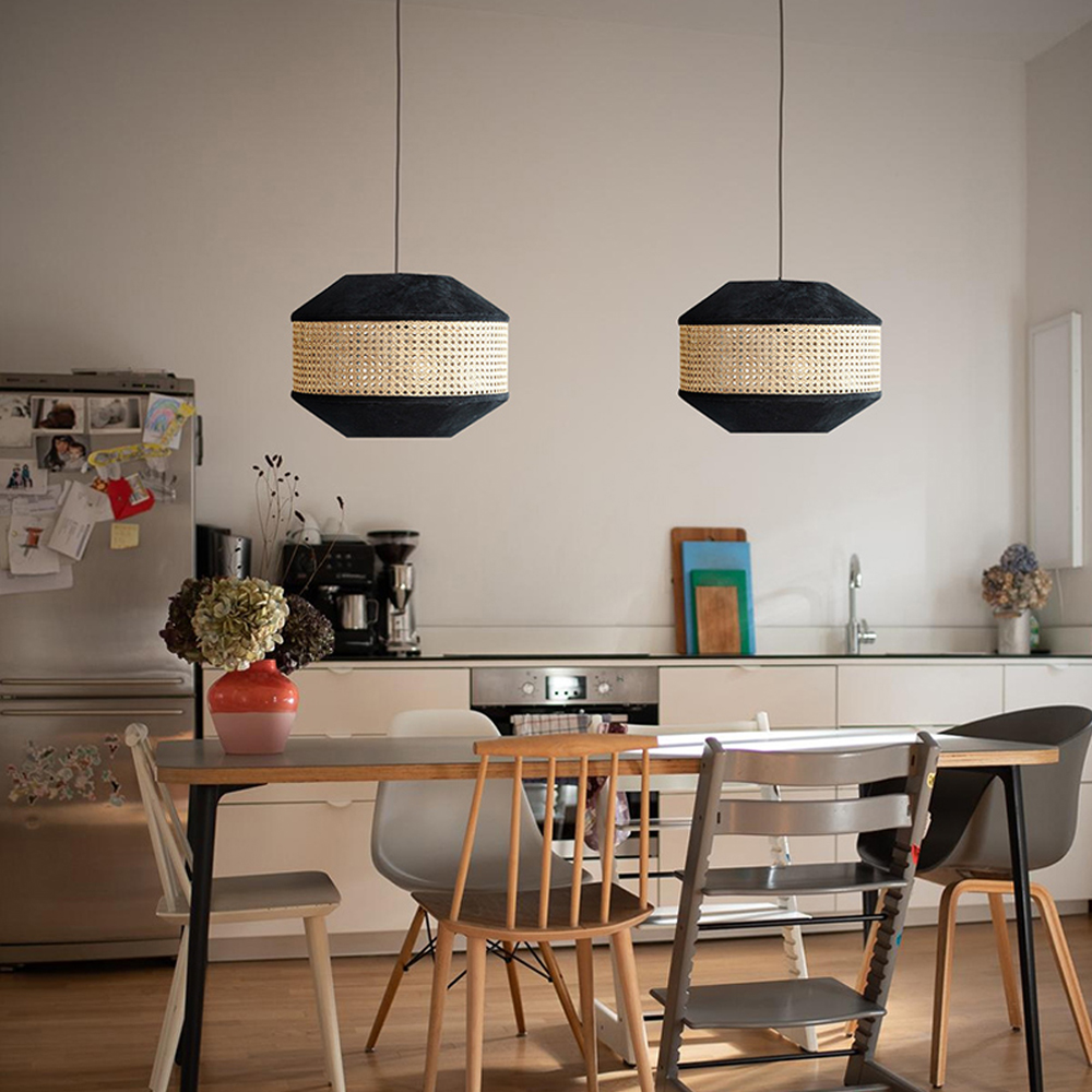 Kitchen Island Rattan Wicker Light Fixture Ceiling Lamps