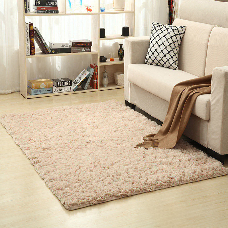 Plush soft rugs for living room bedroom bedside thickened washed floor mat