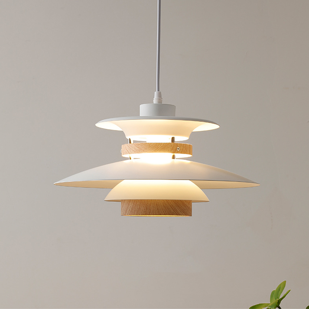 Mid-Century Modern Wood Pendant Light Danish PH5 Lampshade