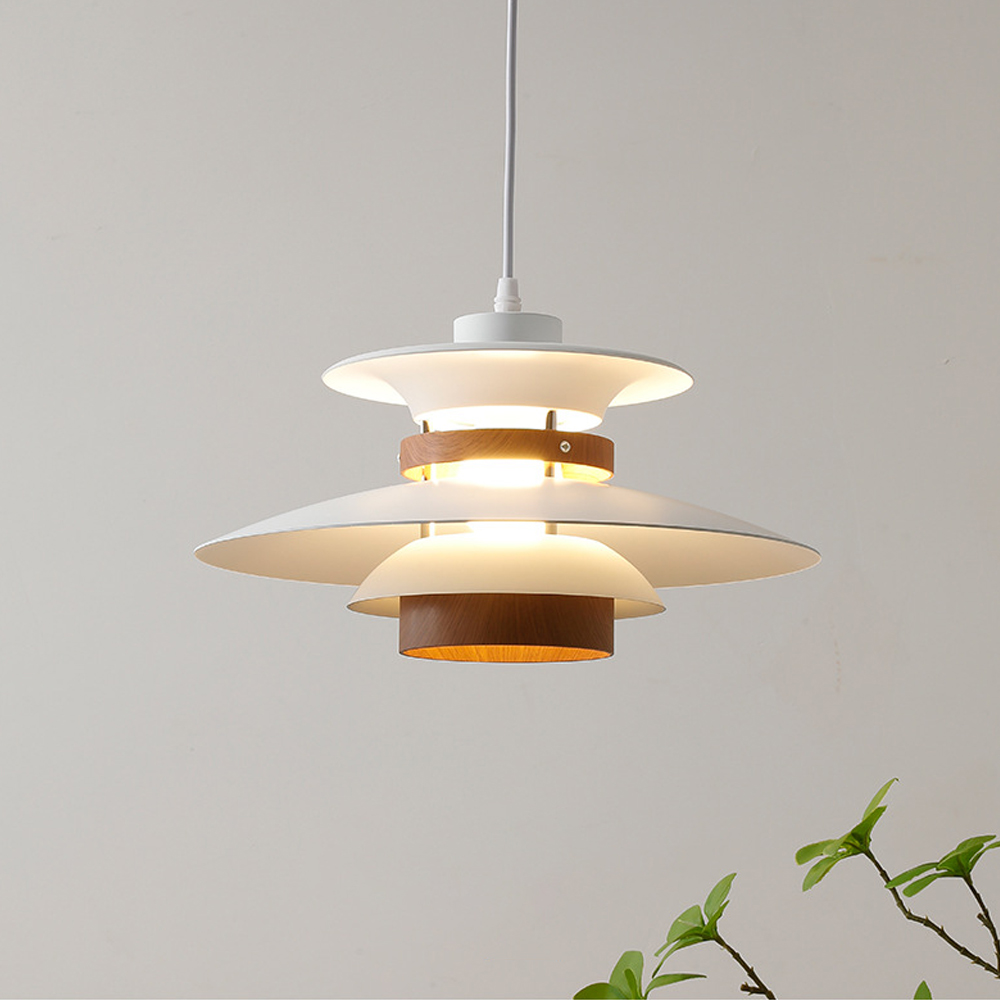 Mid-Century Modern Wood Pendant Light Danish PH5 Lampshade