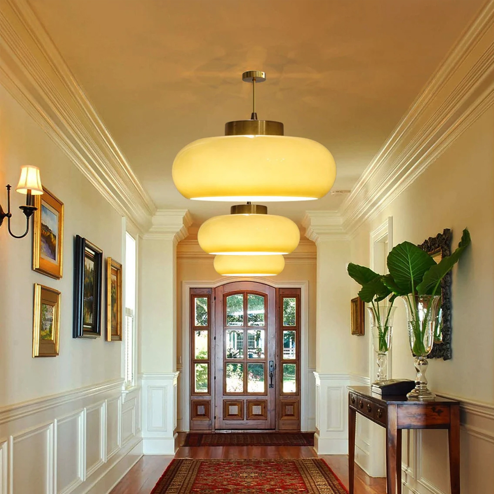 Nordic Retro Balcony Brass Ceiling Lamp