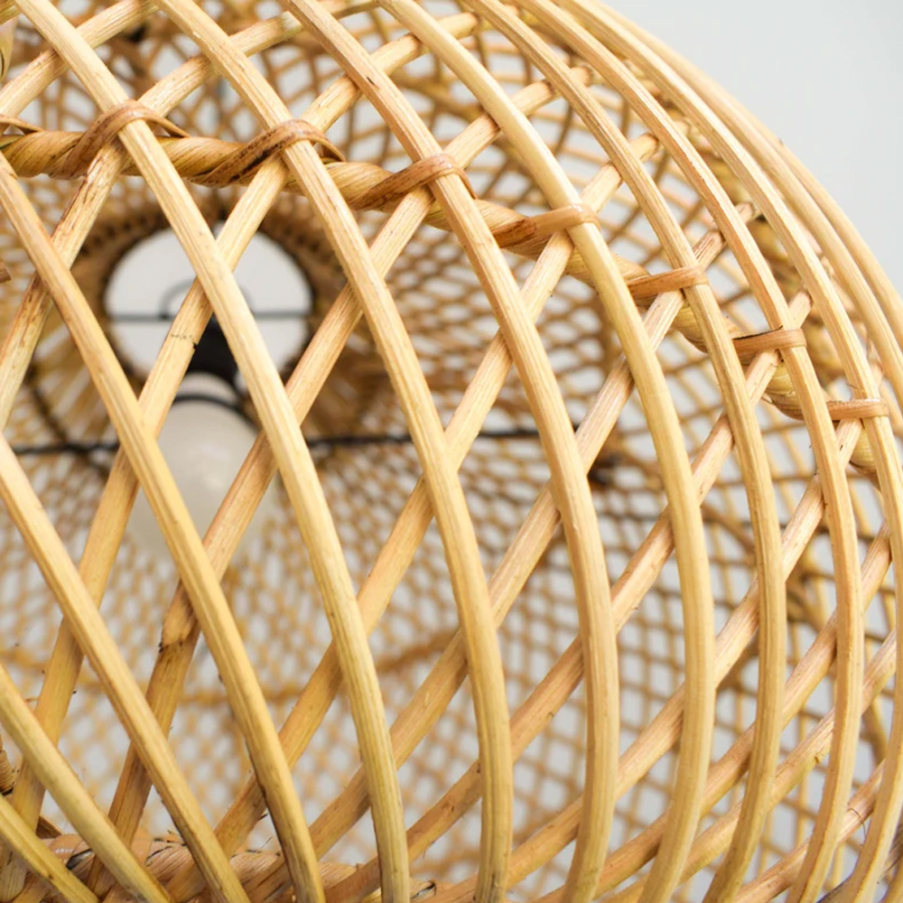 Quality Handmade Rattan Pendant Light Rustic Dinner Table Hanging Lamp