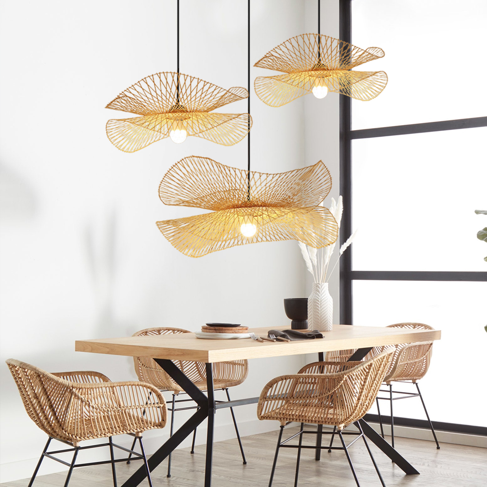 Stunning Classic Decor Bamboo Woven Pendant Lighting Fixture
