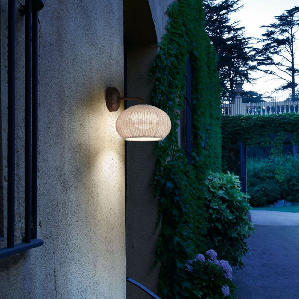B&B Outdoor Rattan Wall Lamp Waterproof Villa Courtyard Garden Exterior Wall Lighting
