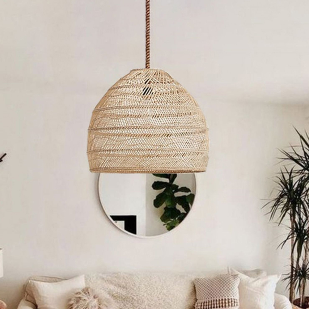Handemade Rattan  Rope Light Pendant Lampshade For Kitchen Island
