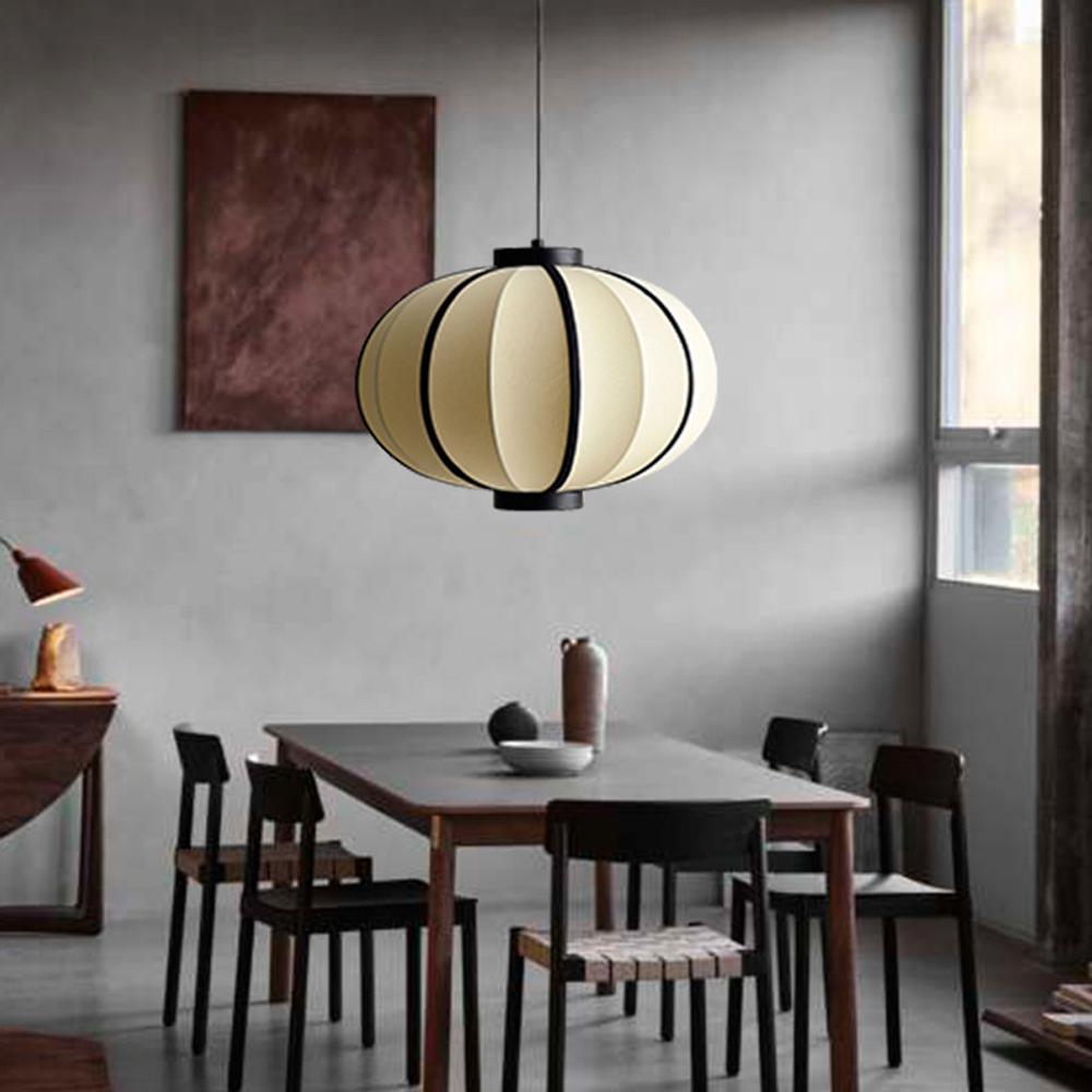 Japanese Wabi-sabi Fabric Chandelier Creative Dining Room Lantern Pendant Light
