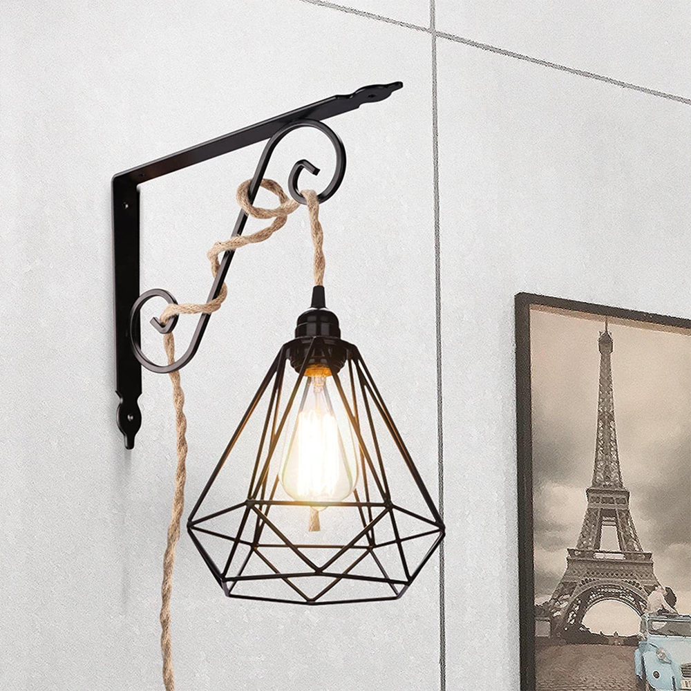 UL Listed Industrial Vintage Lamp Cord Rope DIY Pendant Light Kit with Switch Plug