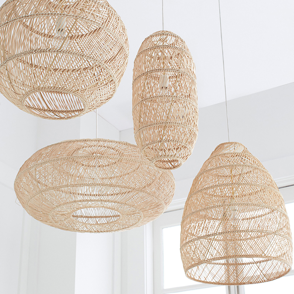 Wabisabi Basket Weave Light Fixture Beautiful Rattan Chandelier Lamp