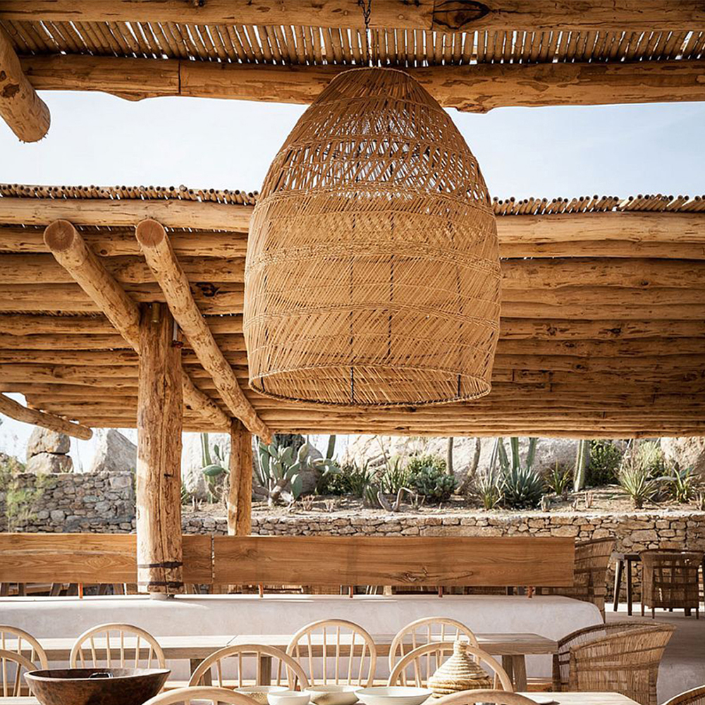 Dining Table Pendant Light Handmade Rattan Lampshade
