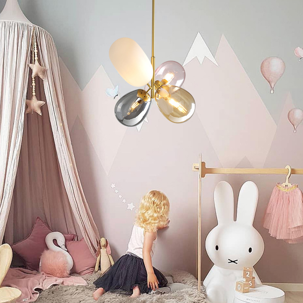 Nordic Glass Balloon Chandelier Children's Room Bedroom Lamps