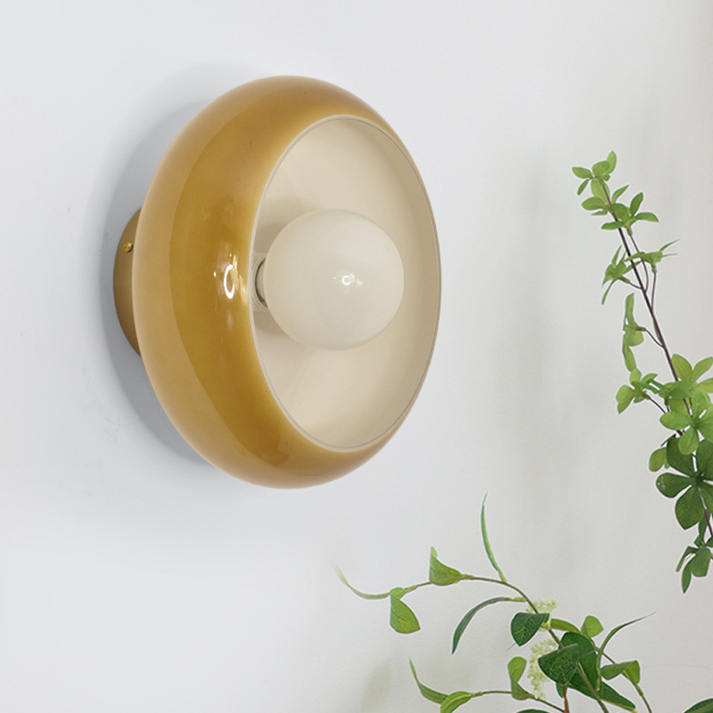 Mid-Century Modern Glass Wall Lamp Bedside Sconce