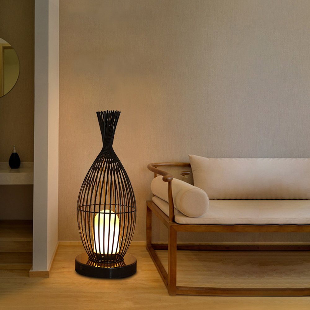 Waterproof Outdoor Garden Floor Lamp Chinese Style Bird Cage Floor Lamp