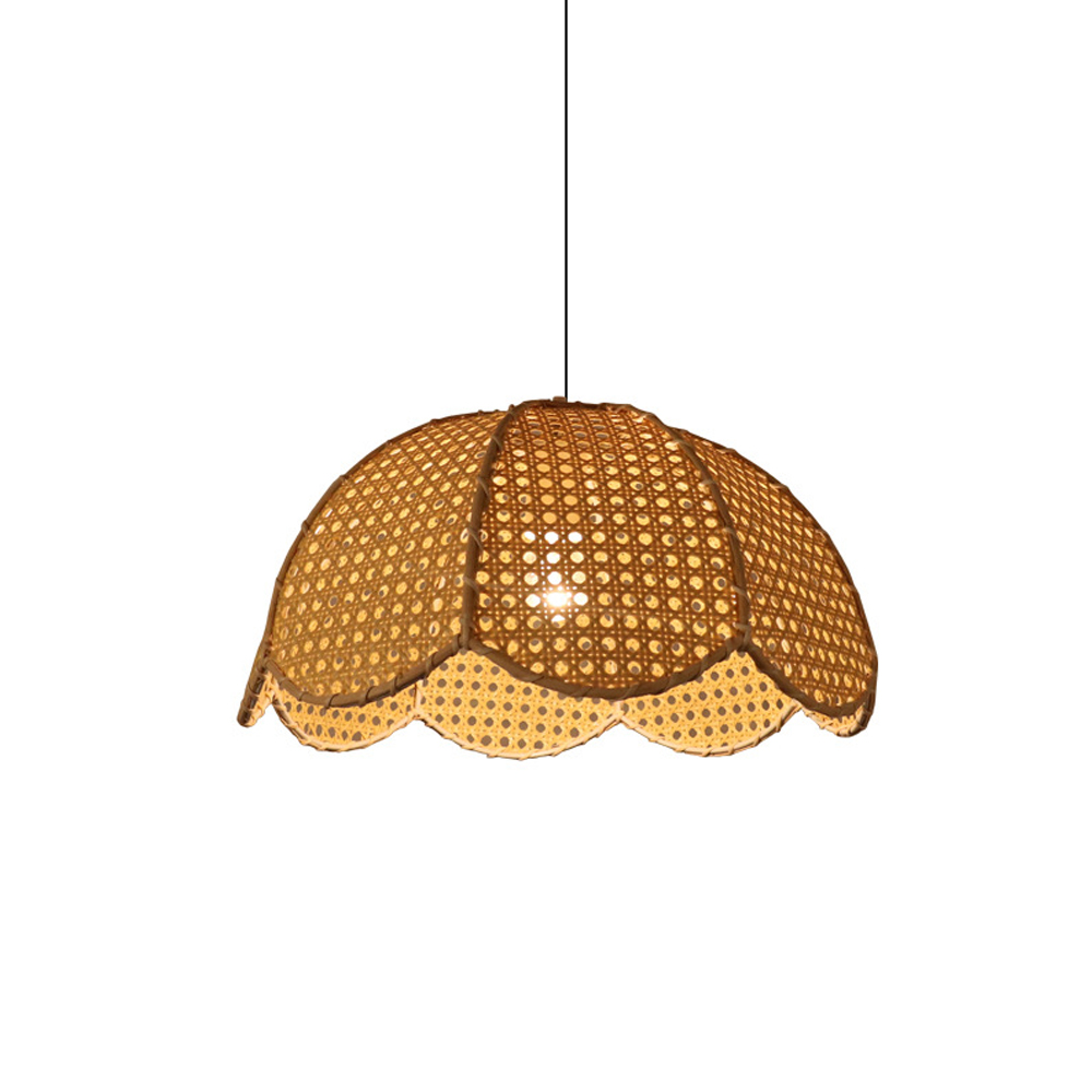 Handwoven Rattan Chandelier Flower Pendant Light