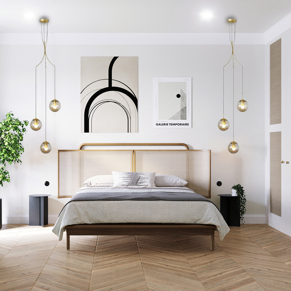 Loft Glass Chandelier Modern Bubble Brass Long Metal Pendant Light