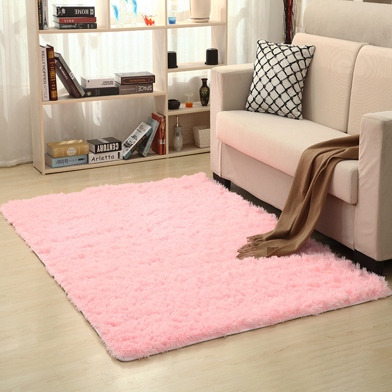 Plush soft rugs for living room bedroom bedside thickened washed floor mat