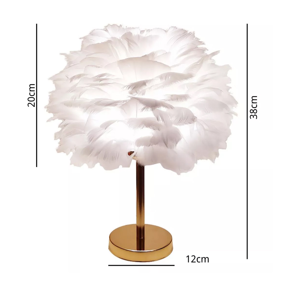 Creative Romantic Desk Lamp Nordic Style Bedside Feather Lamp