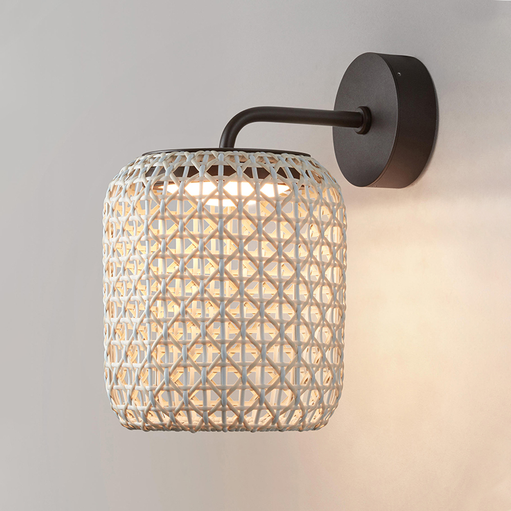 Outdoor Courtyard Lantern Rattan Wall Sconce Waterproof Garden Decor Lamp