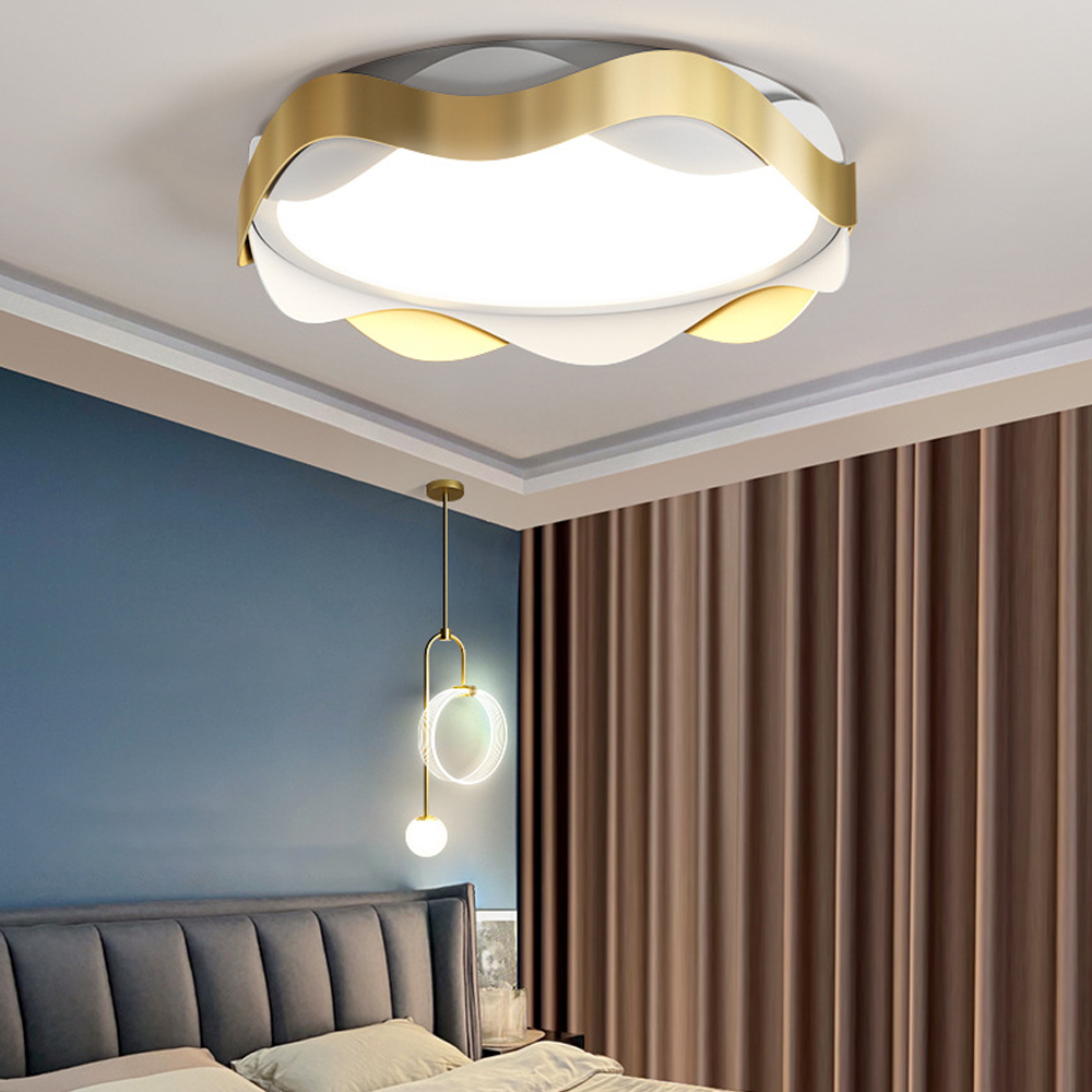 Luxury Nordic Flower Flush Mount Metal Ceiling Light For Bedroom