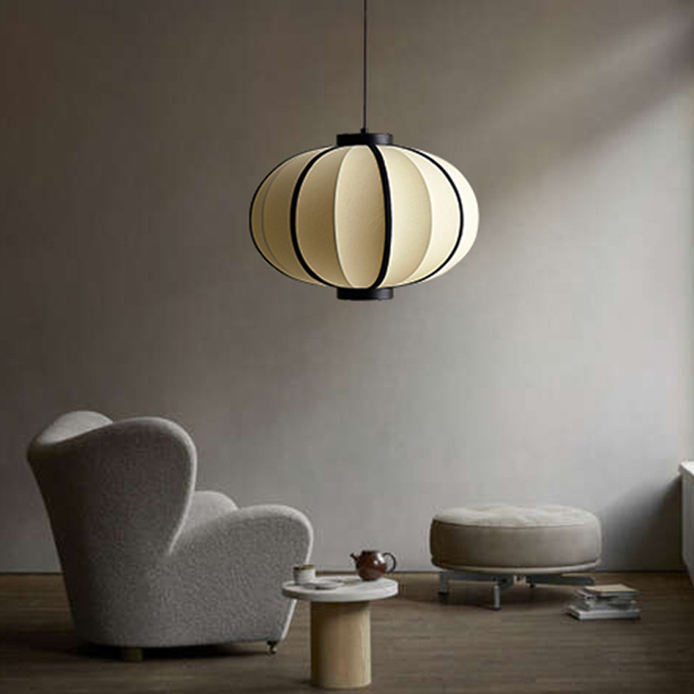 Japanese Wabi-sabi Fabric Chandelier Creative Dining Room Lantern Pendant Light