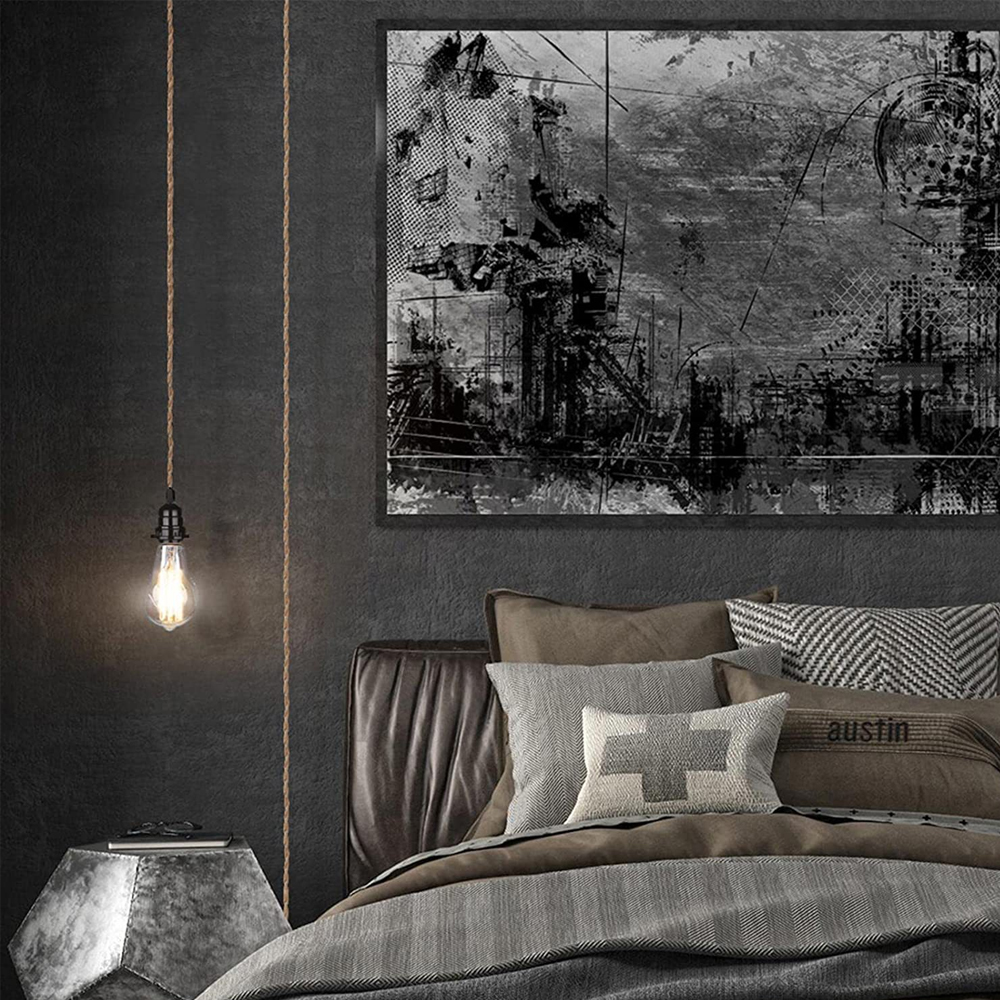 UL Listed Industrial Vintage Lamp Cord Rope DIY Pendant Light Kit with Switch Plug