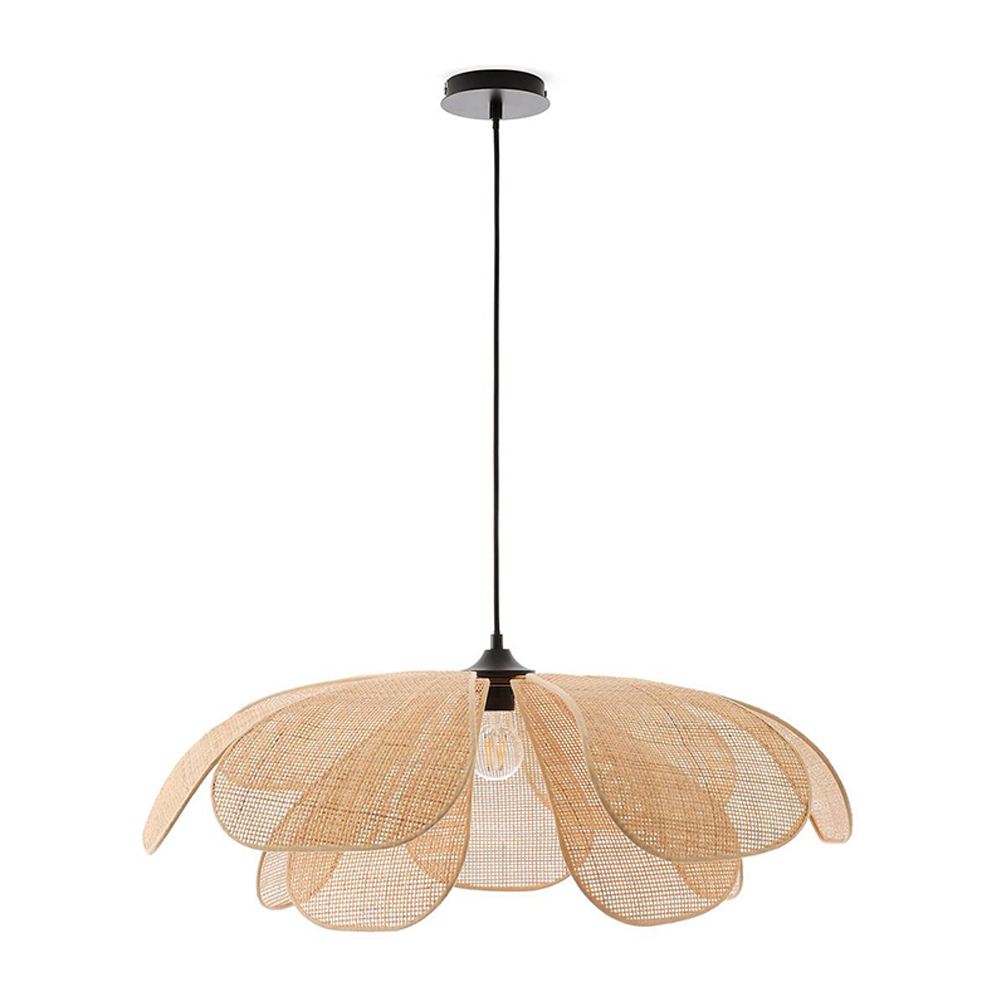 Hand-woven Japanese Rattan Petal Chandelier