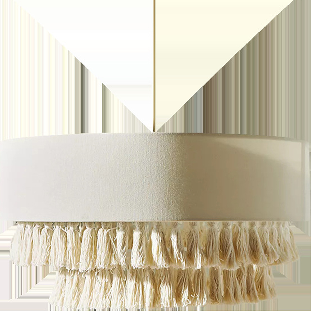 Bohemian Hemp Rope Tassel Chandelier Creative Bedroom Fabric Ceiling Lamp