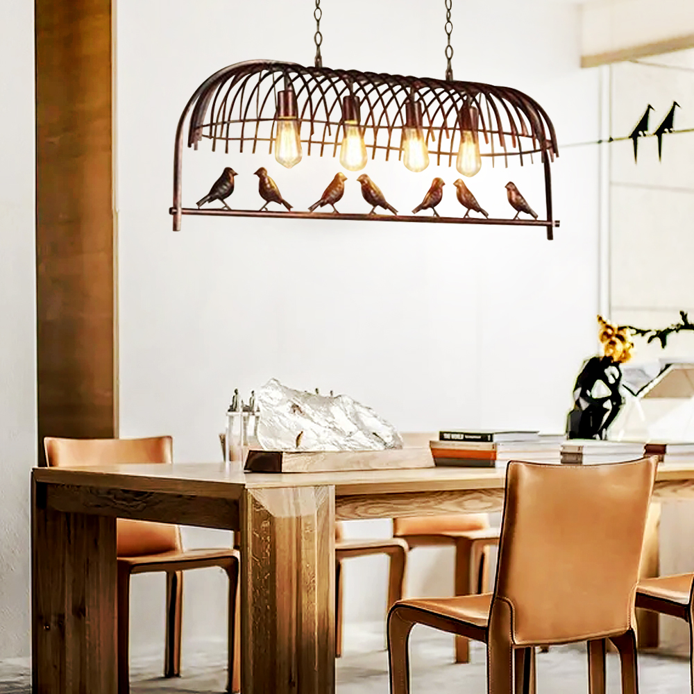 Industrial Style Metal birdcage chandelier Nordic Birds Pendant Light