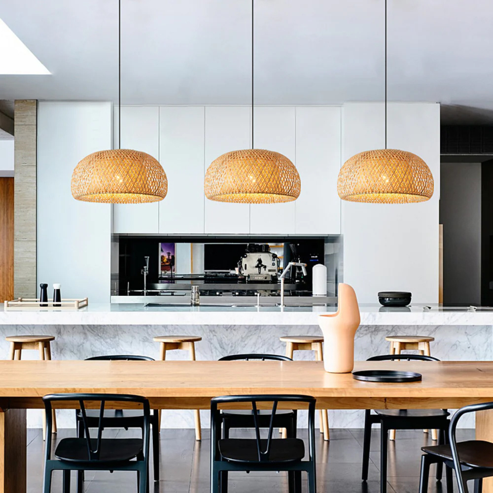 DIY Kitchen Island Bamboo Lamp Shade Home Decor Pendant Lighting