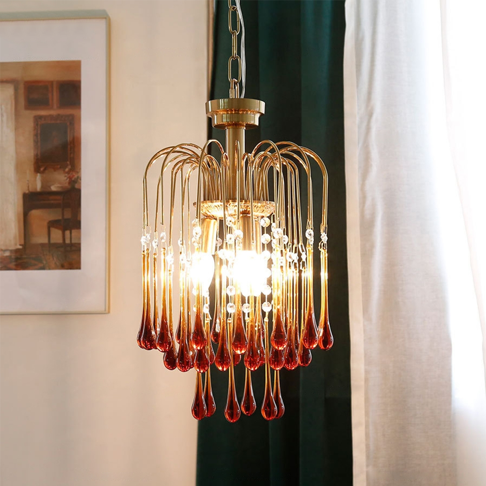 Classical Drop Glass Chandelier Italian Design Living Room Crystal Lighting