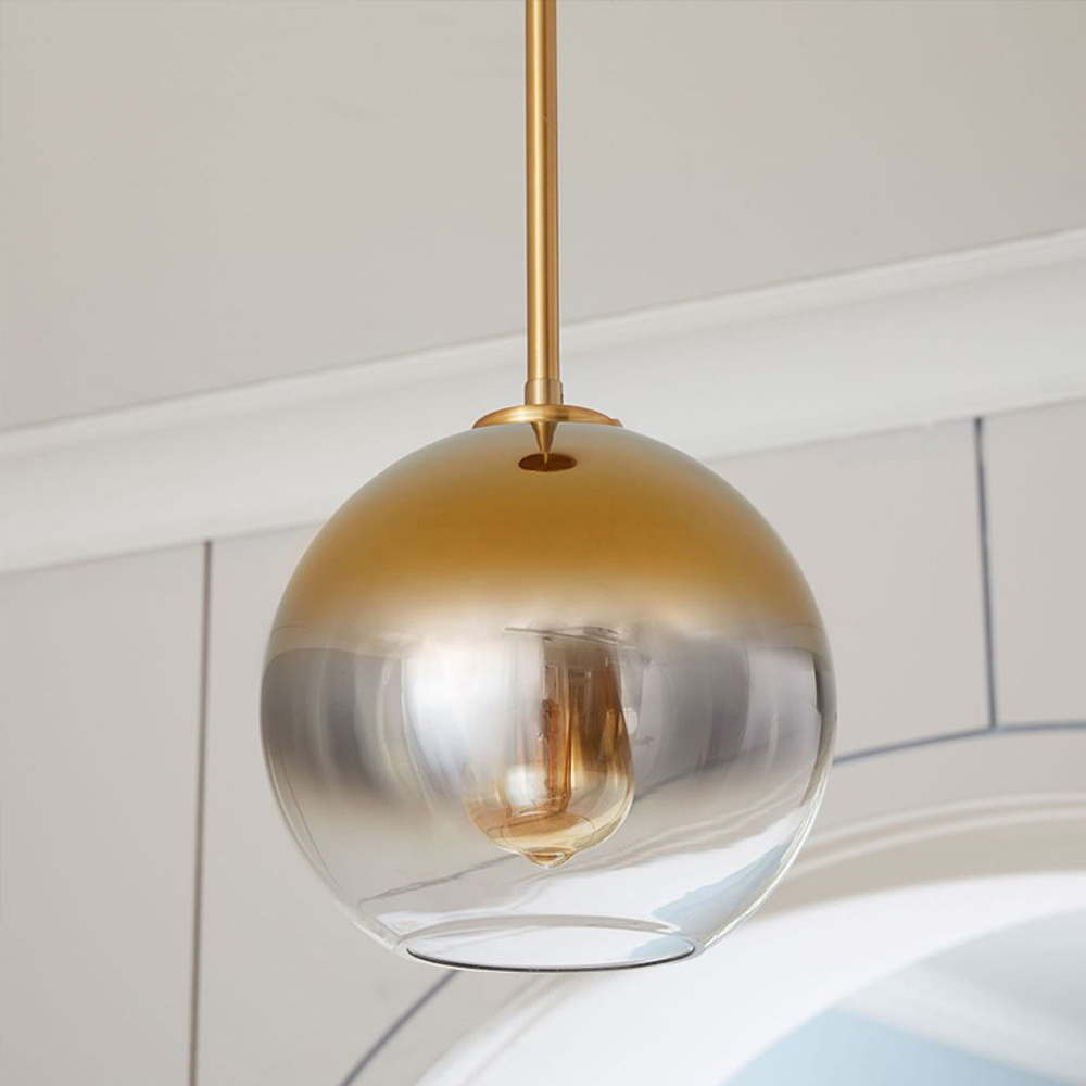 Nordic Restaurant Glass Chandelier Luxury Gradient Glass Ball Combination Lamps