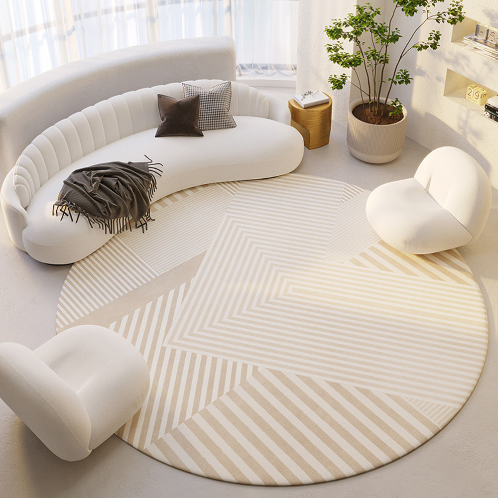 Wabi-sabi Style Round Carpet Bedroom Non-slip Household Loop Pile Rugs