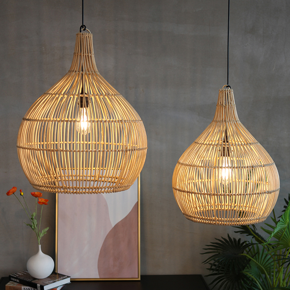 Modern Rattan Restaurant Chandelier Simple Interior Living Room Pendant Light Creative B&B Decorative Lamp