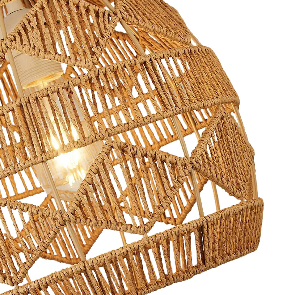 Hand-woven Hanging Lamp Farmhouse Vintage Rope Pendant Light Nordic Home Decor Chandelier