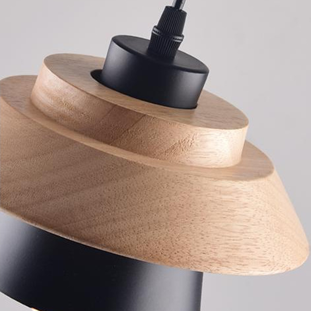 DIY Nordic Minimalism Wood Pendant Light Modern Mini Bedside Chandelier