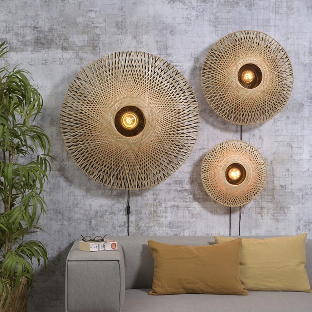 Wabi-sabi Wall Lamp Art Aisle Lighting Modern Bamboo Weaving Wall Sconce