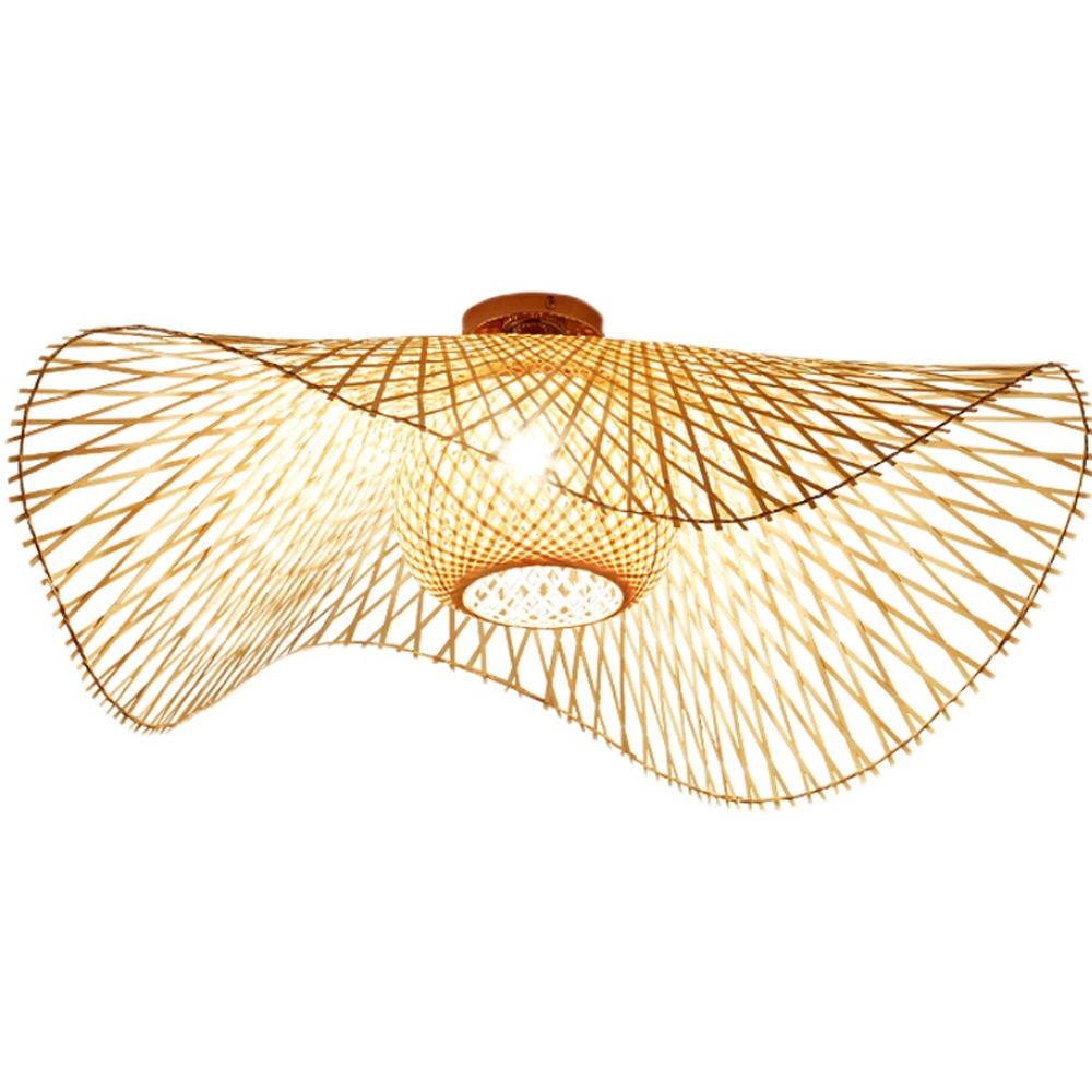 Large Hat-shape Bamboo Ceiling Light For Bedroom