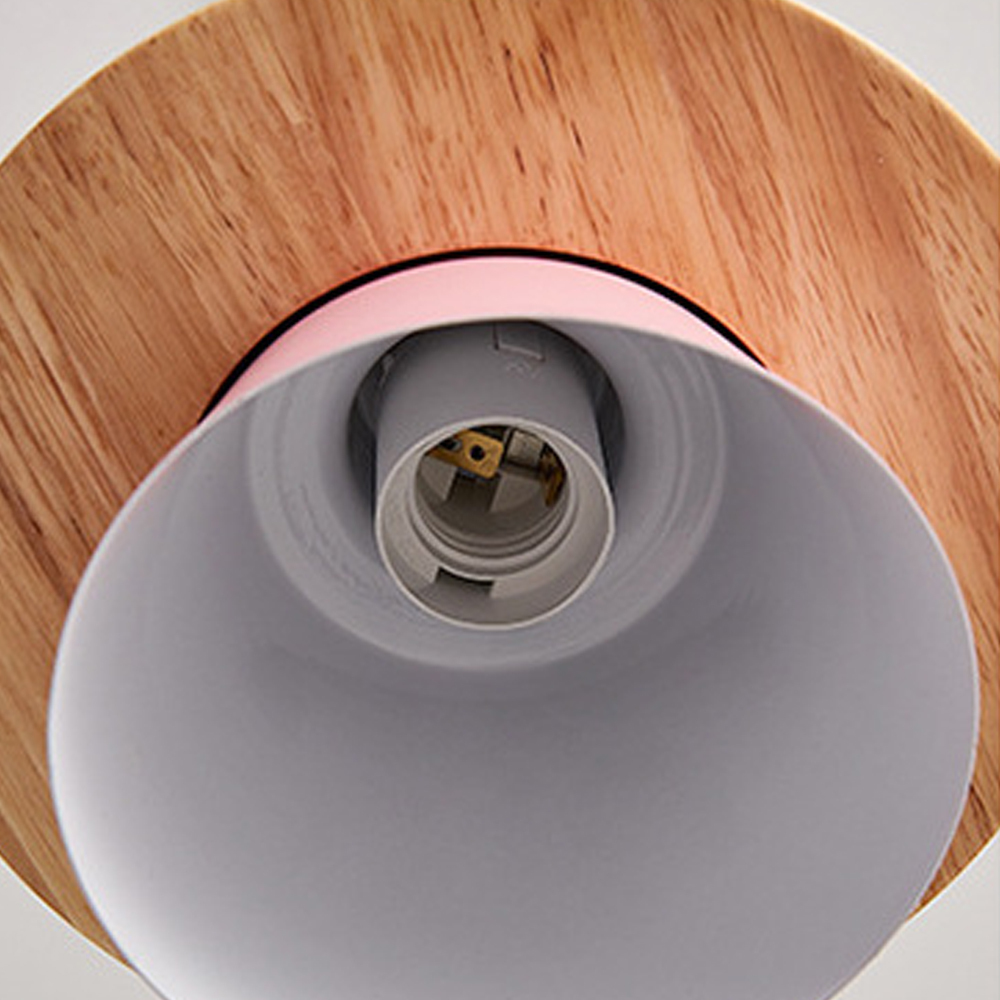 DIY Nordic Minimalism Wood Pendant Light Modern Mini Bedside Chandelie