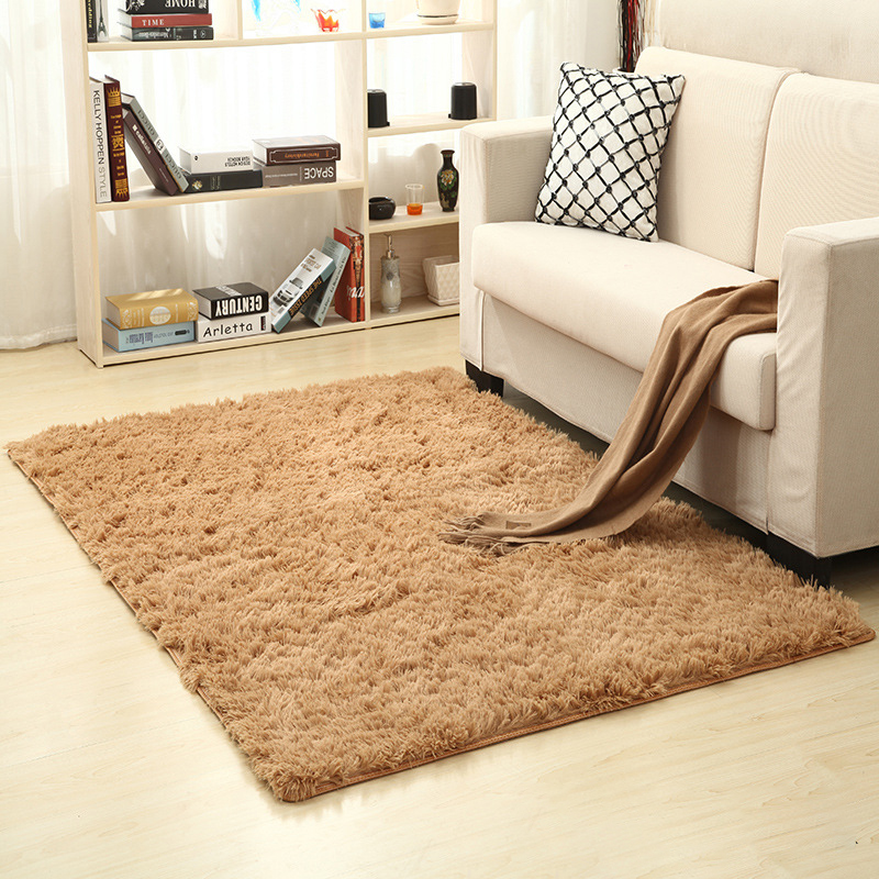 Plush soft rugs for living room bedroom bedside thickened washed floor mat