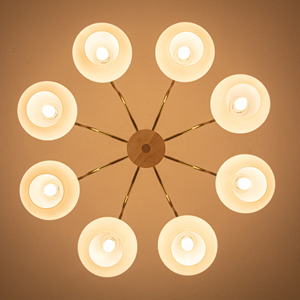 French Bauhaus Living Room Persimmon Glass Chandelier Retro Dining Room Lamps