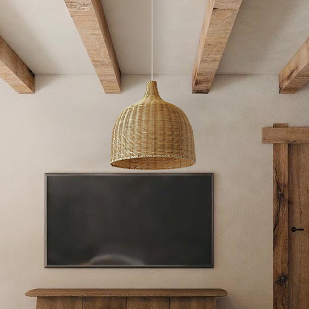 Bohemian lampshade Wicker Woven Rattan Pendant Light