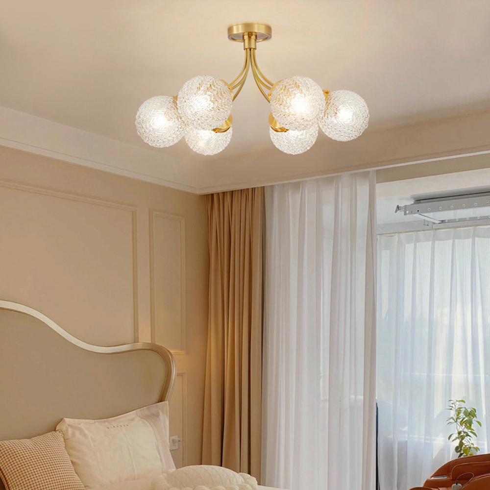 Modern Home Decor Bubble Pendant Light 8 Heads Copper Chandelier