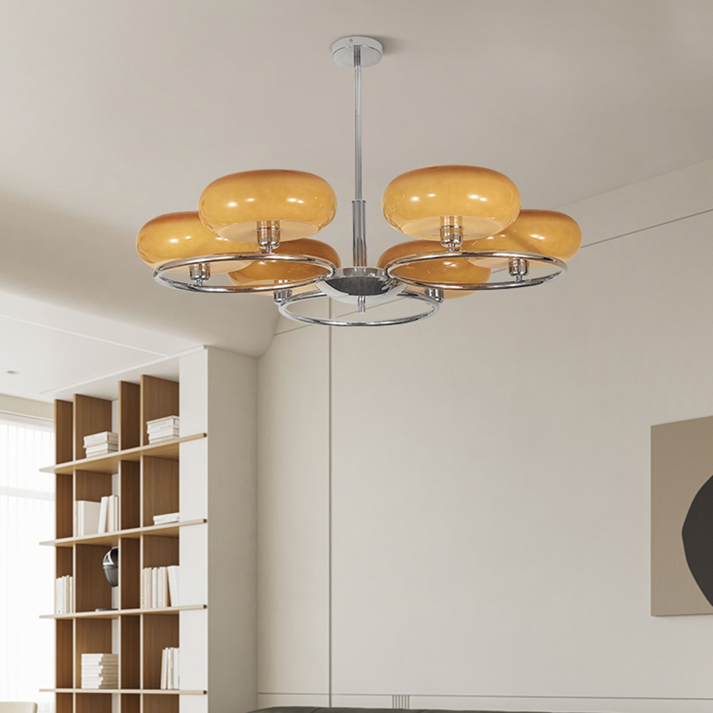 Modern 6 Heads Chandelier Living Room Design Minimalist Ceiling Lamp
