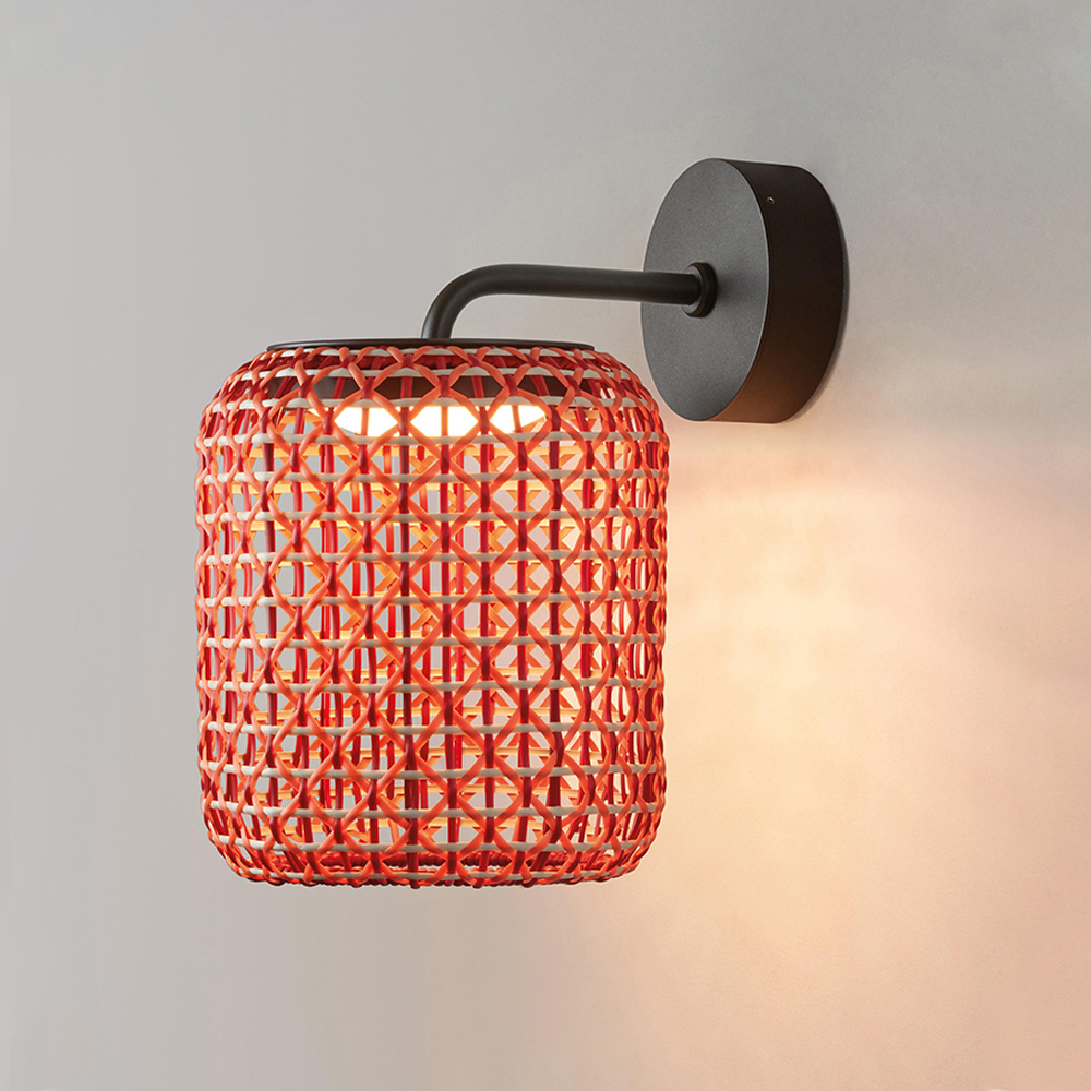 Outdoor Courtyard Lantern Rattan Wall Sconce Waterproof Garden Decor Lamp