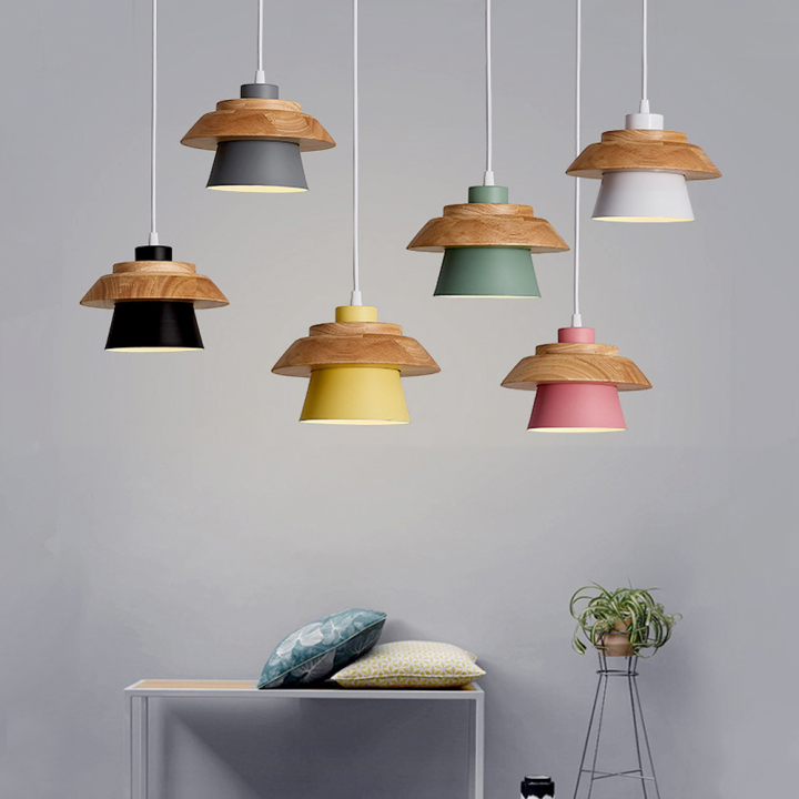 Curated visual reference: DIY Nordic Minimalism Wood Pendant Light Modern Mini Bedside Chandelie Photo Inspiration