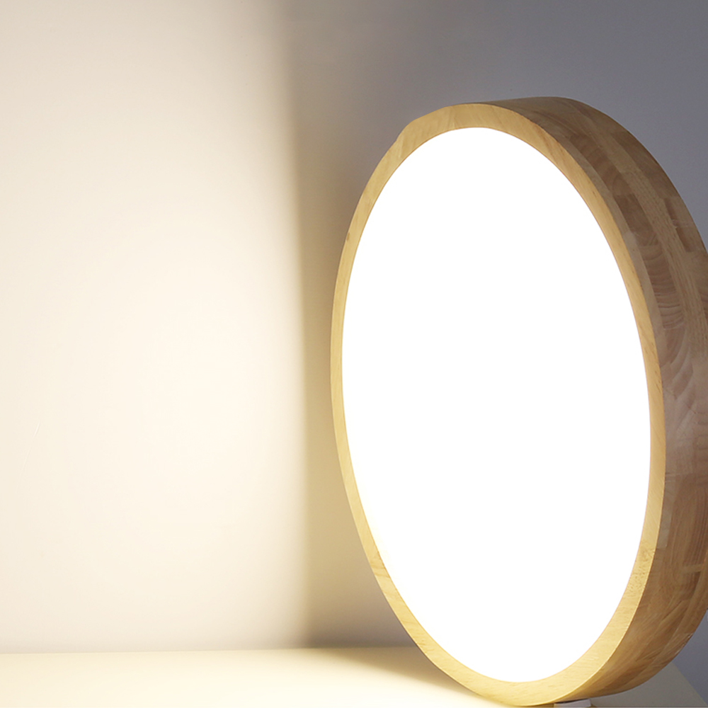 Ultra-thin 4.5cm Bedroom Round Wood Ceiling Lamp Simple Nordic Balcony Japanese Lamps
