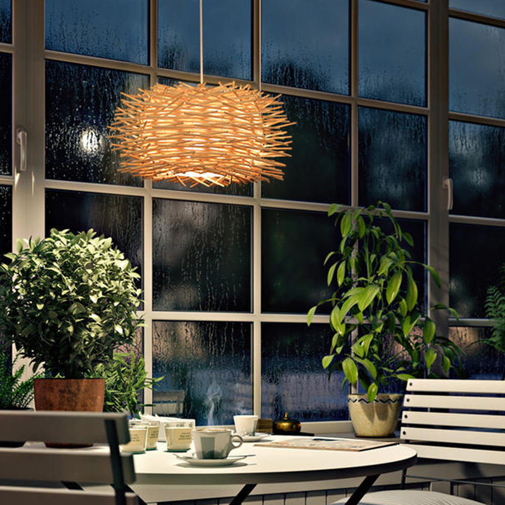 Rattan Weaving Light Creative Bird Nest Art Home Decor Handmade Lampshade