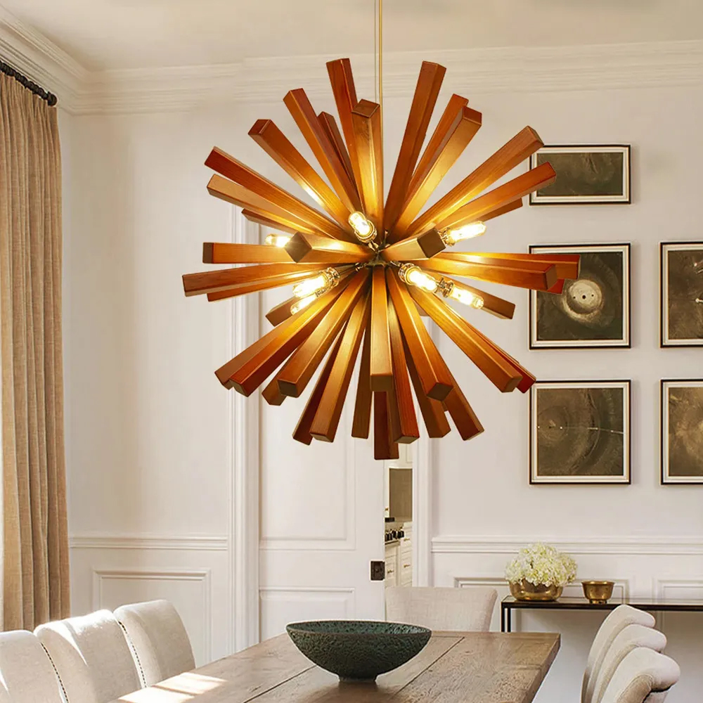Dandelion Wooden Nordic Chandelier For Dining Room